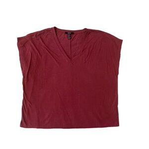 Forever 21 flowy red v neck shirt